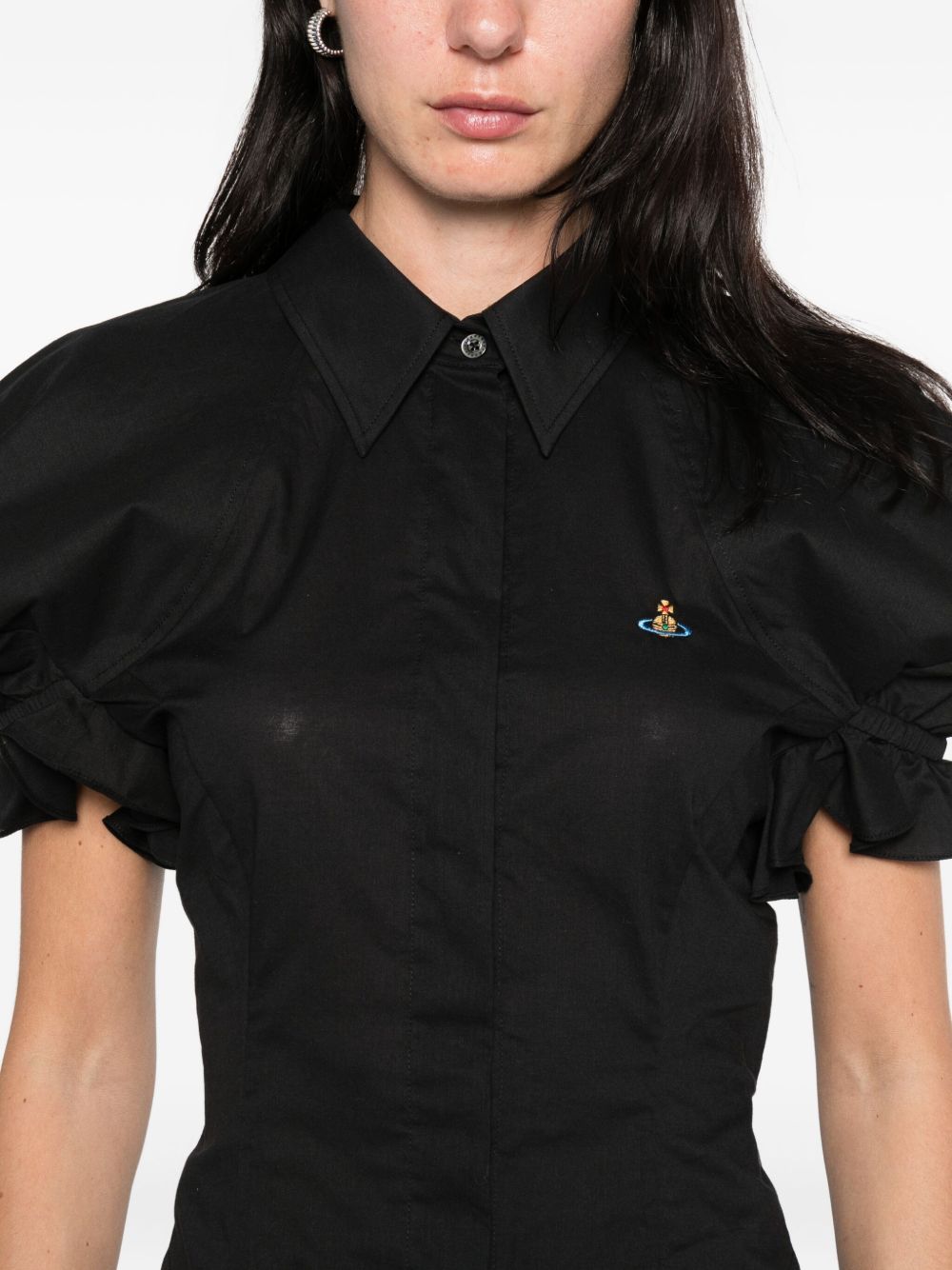 Puff Sleeve Black Top
