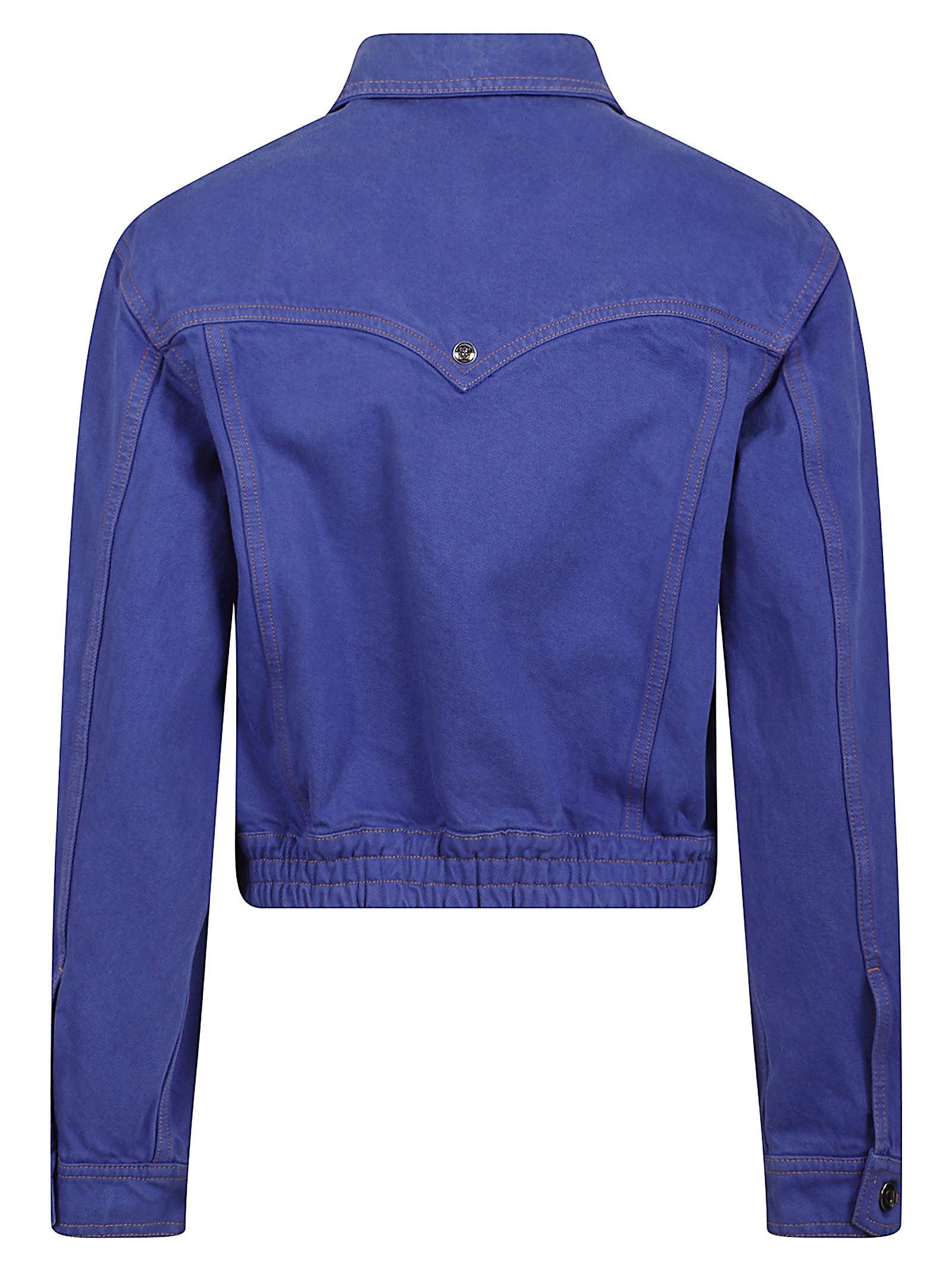 Cropped Structured Jacket with Classic Collar and Flap Pockets
