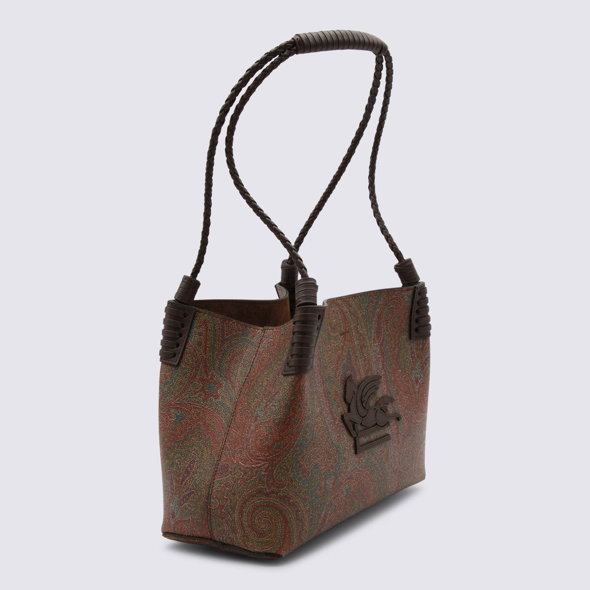 Torebka typu tote w brązowy wzór