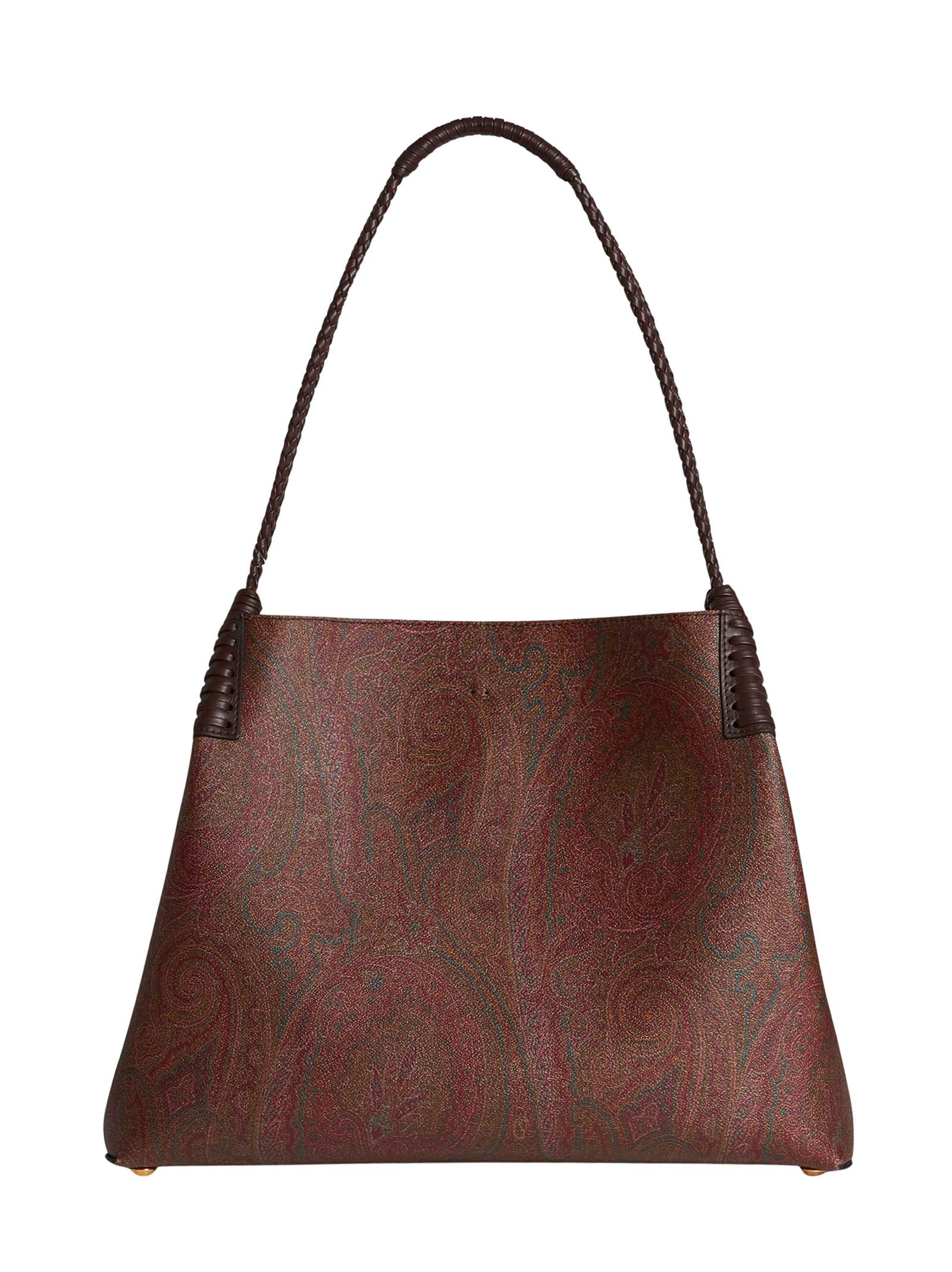 Medium Brown Paisley Jacquard Shopping Bag
