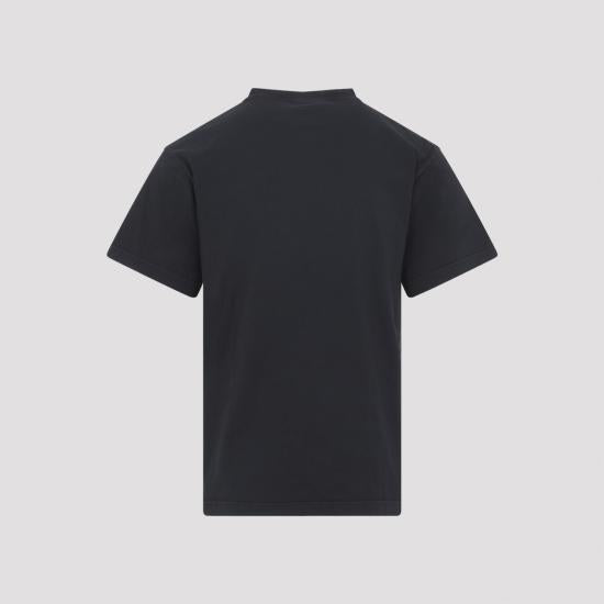 Short-Sleeve Black T-Shirt with Subtle Emblem