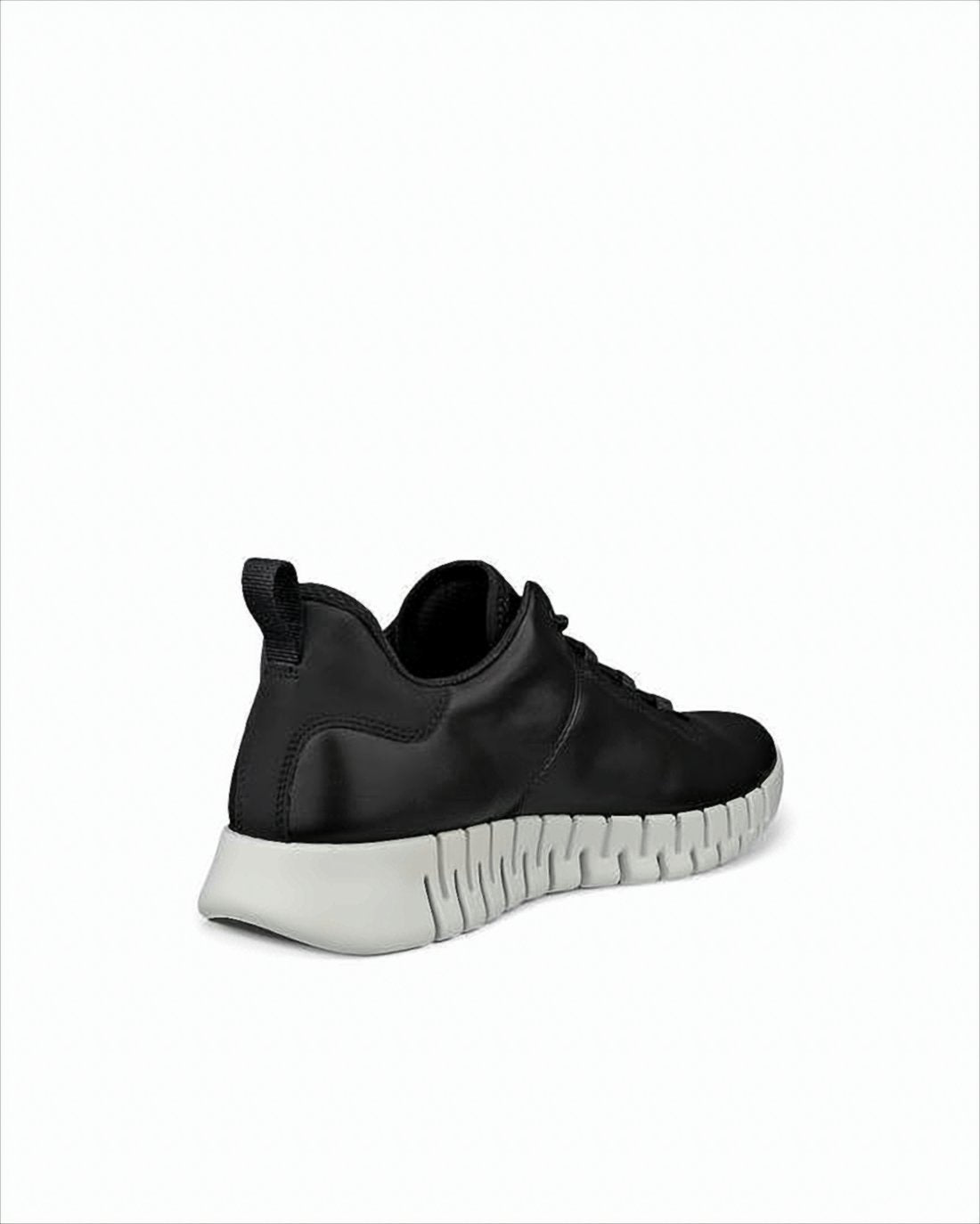Sleek Black Leather Sneakers