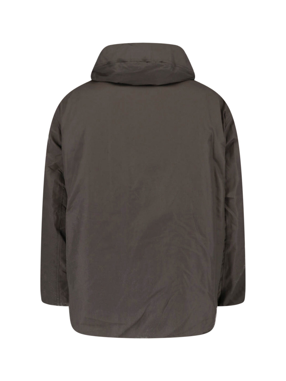 Brown High Collar Oversized Casual Jacket
