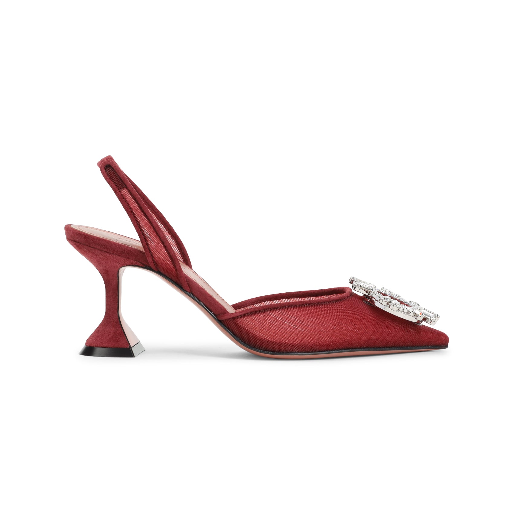 Sculpted Heel Pumps with Crystal Embellishment