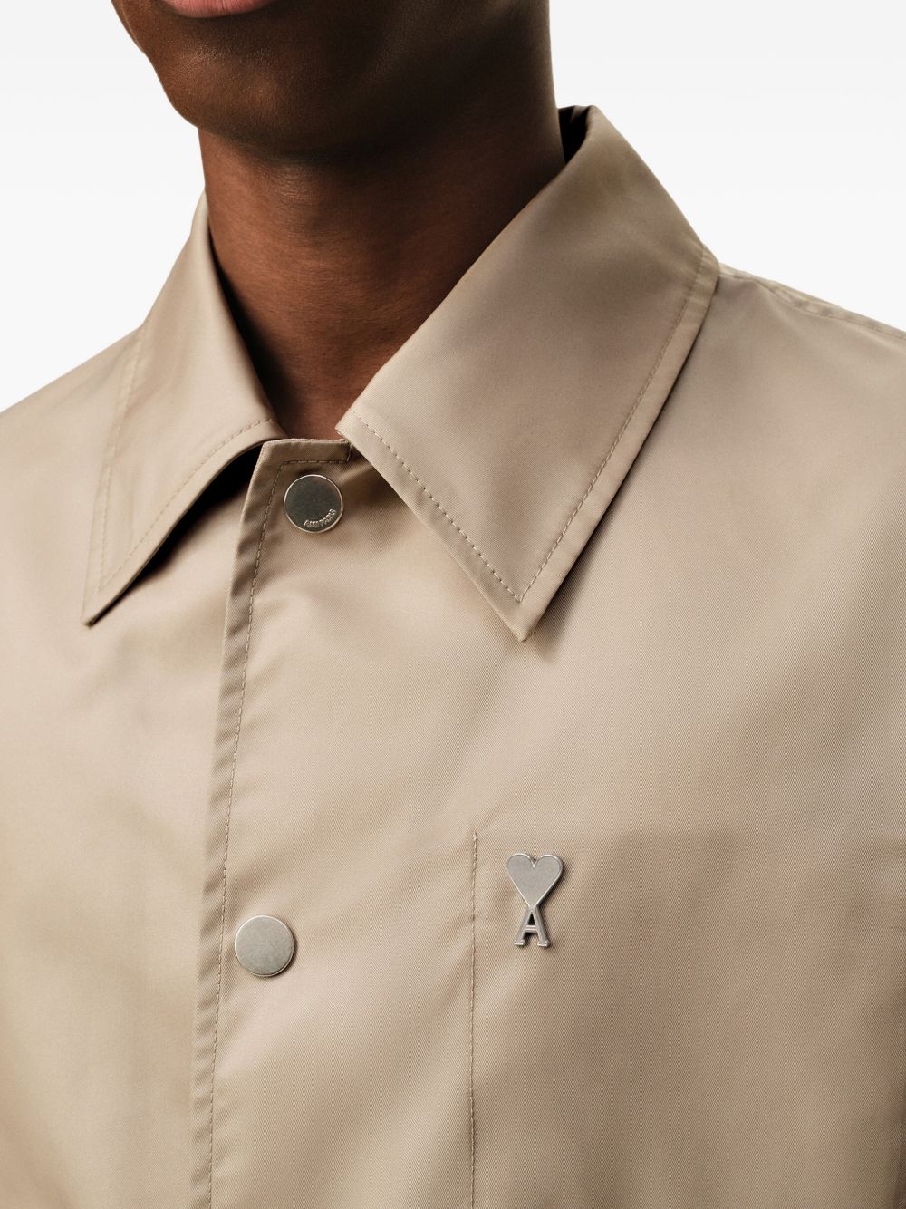 Beige Water-Repellent Jacket with Minimalist Design