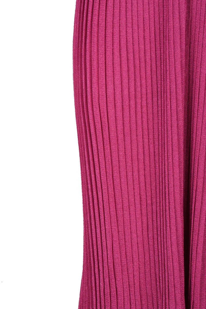 Long Pleated Lamé Skirt - Fuchsia