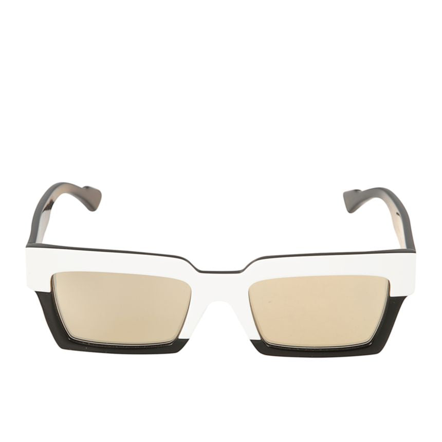 Smart Bold Rectangular Black and White Sunglasses