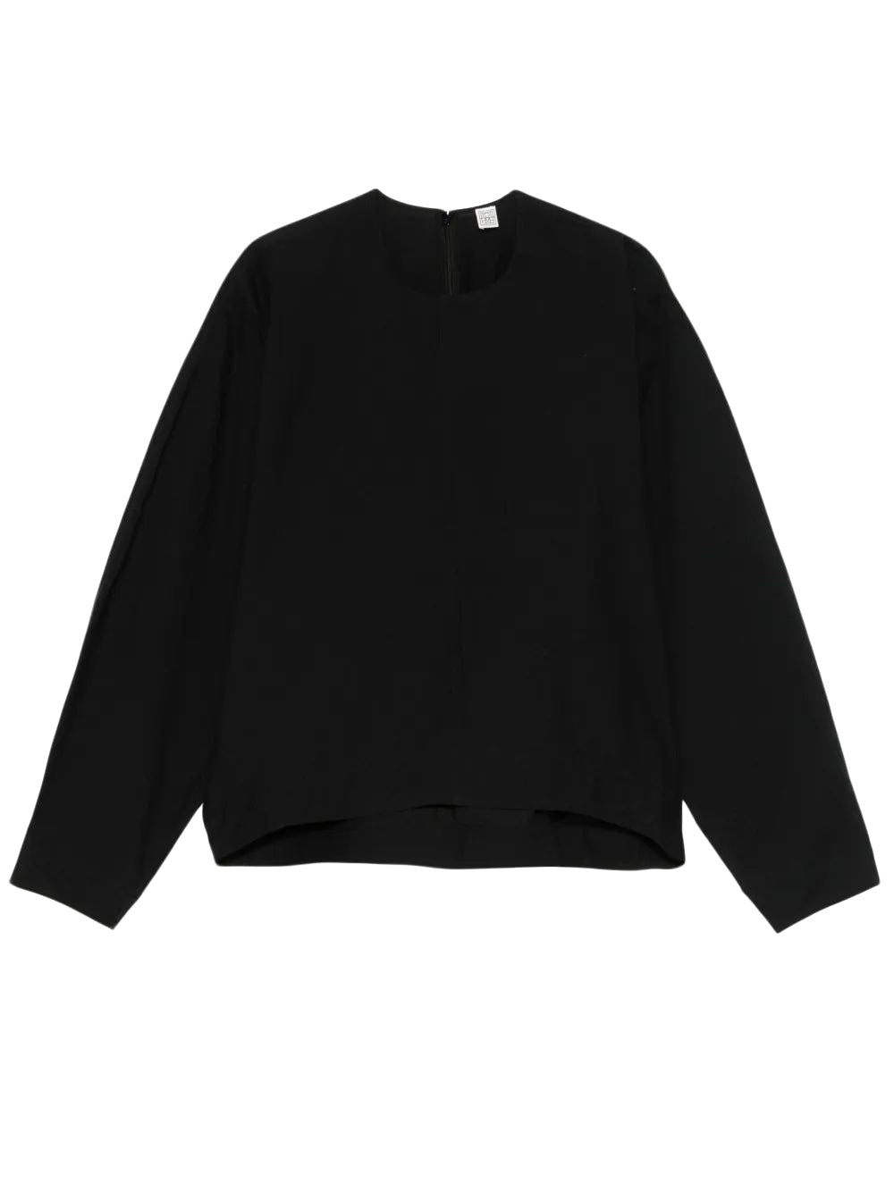Long-Sleeved Top with Curved Hem
