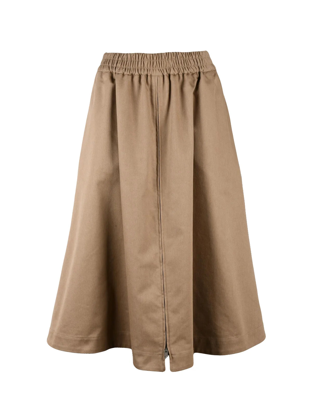 Beige Morena Cotton Elastomultiester Polyester Circle Skirt