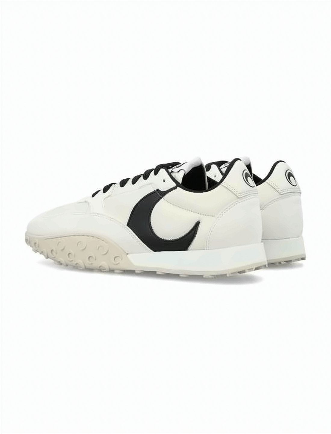 Calf Leather Sneakers with Crescent Accent