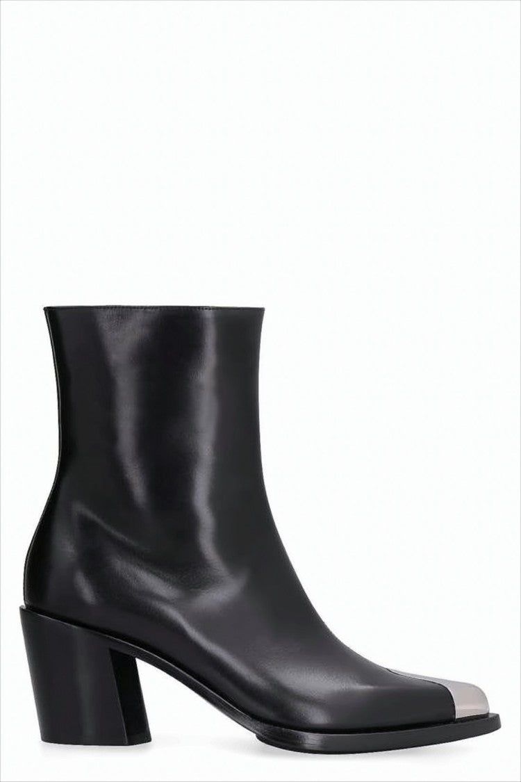 Black Leather Ankle Boots