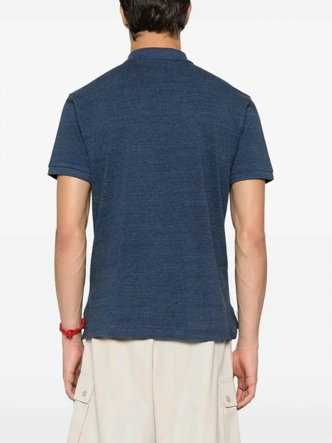 Classic Short-Sleeve Polo Shirt with Heathered Texture