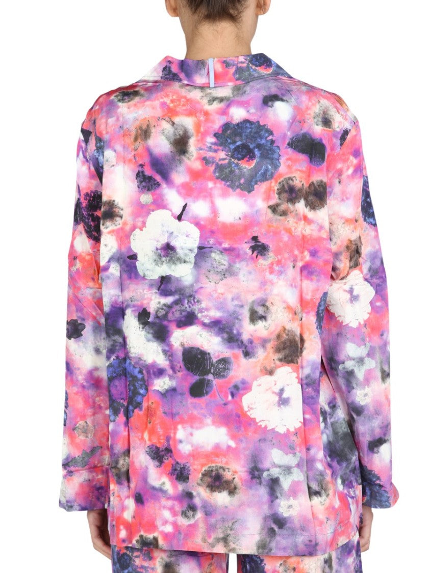 Abstract Floral Pattern Relaxed Fit Shirt