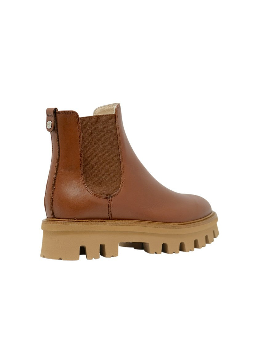 Brown Leather Natalia Chelsea Ankle Boots