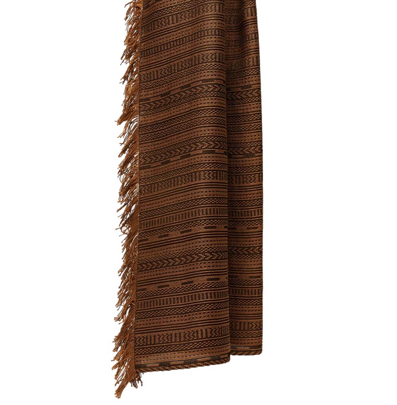Textured Pattern Scarf with Fringed Edge