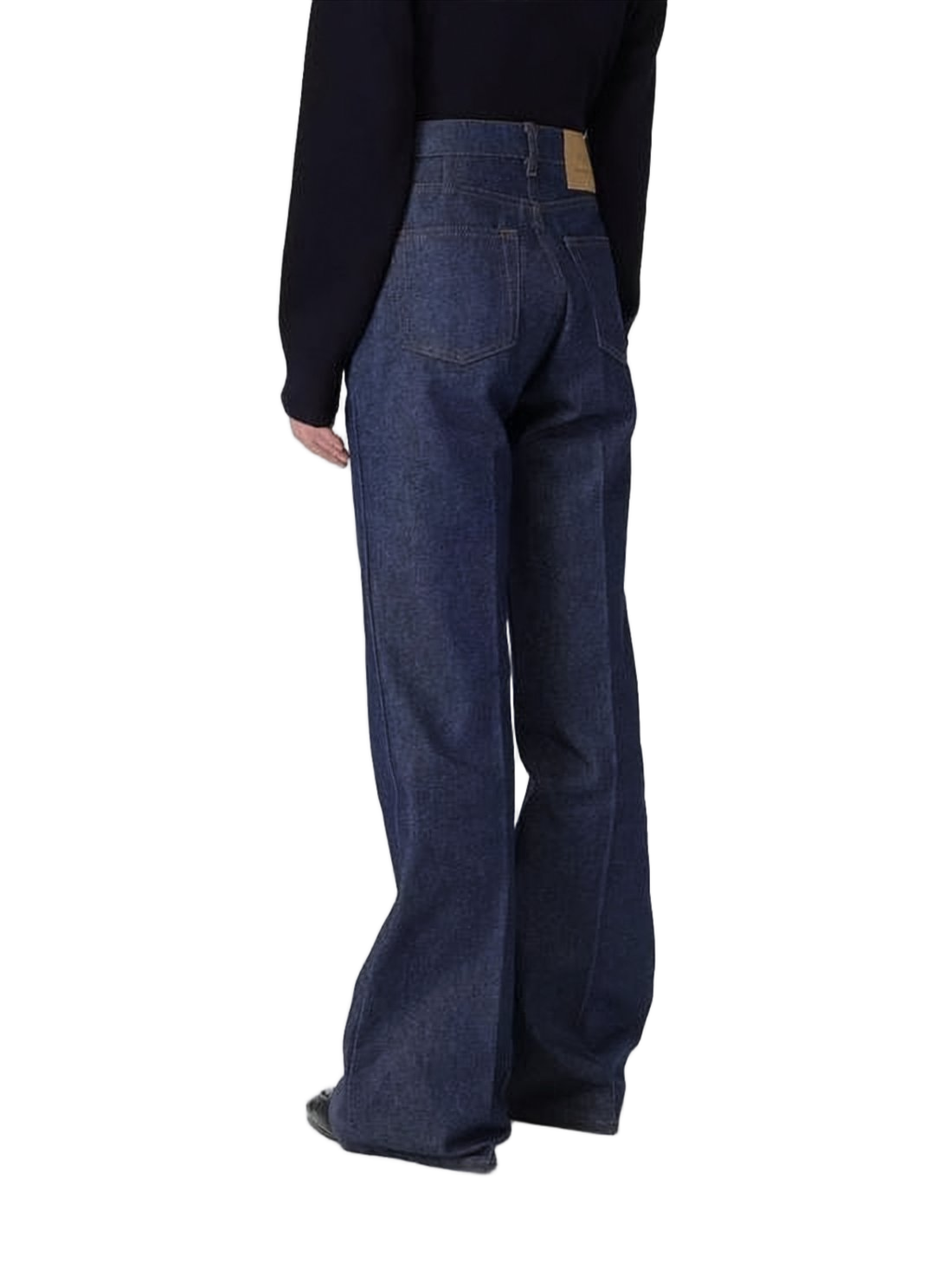 High-Waisted Wide-Leg Denim Pants