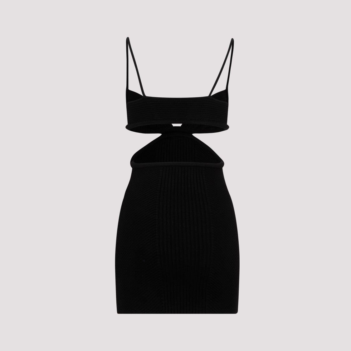 Black Cut Out Ribbed Mini Dress