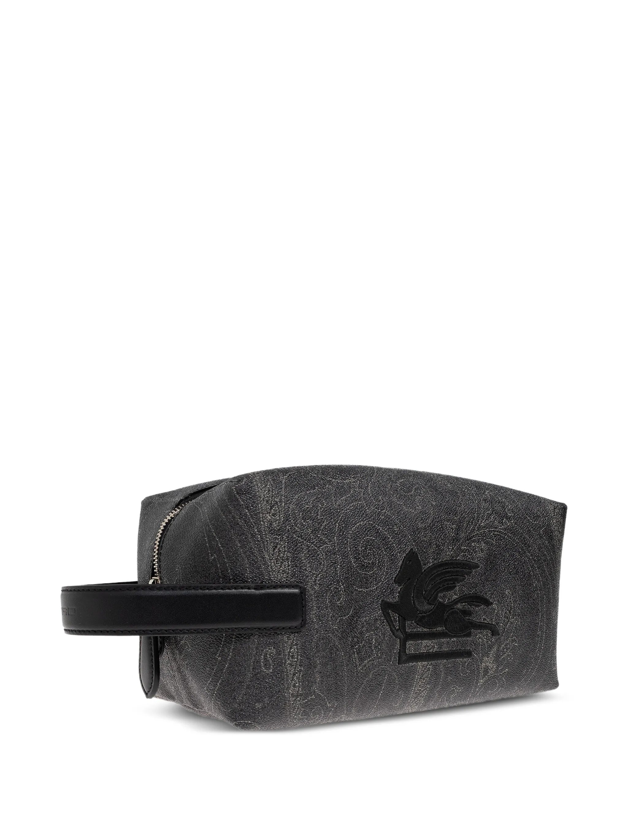 Rectangular Black Paisley 25X12X12 Side-Handle Pouch