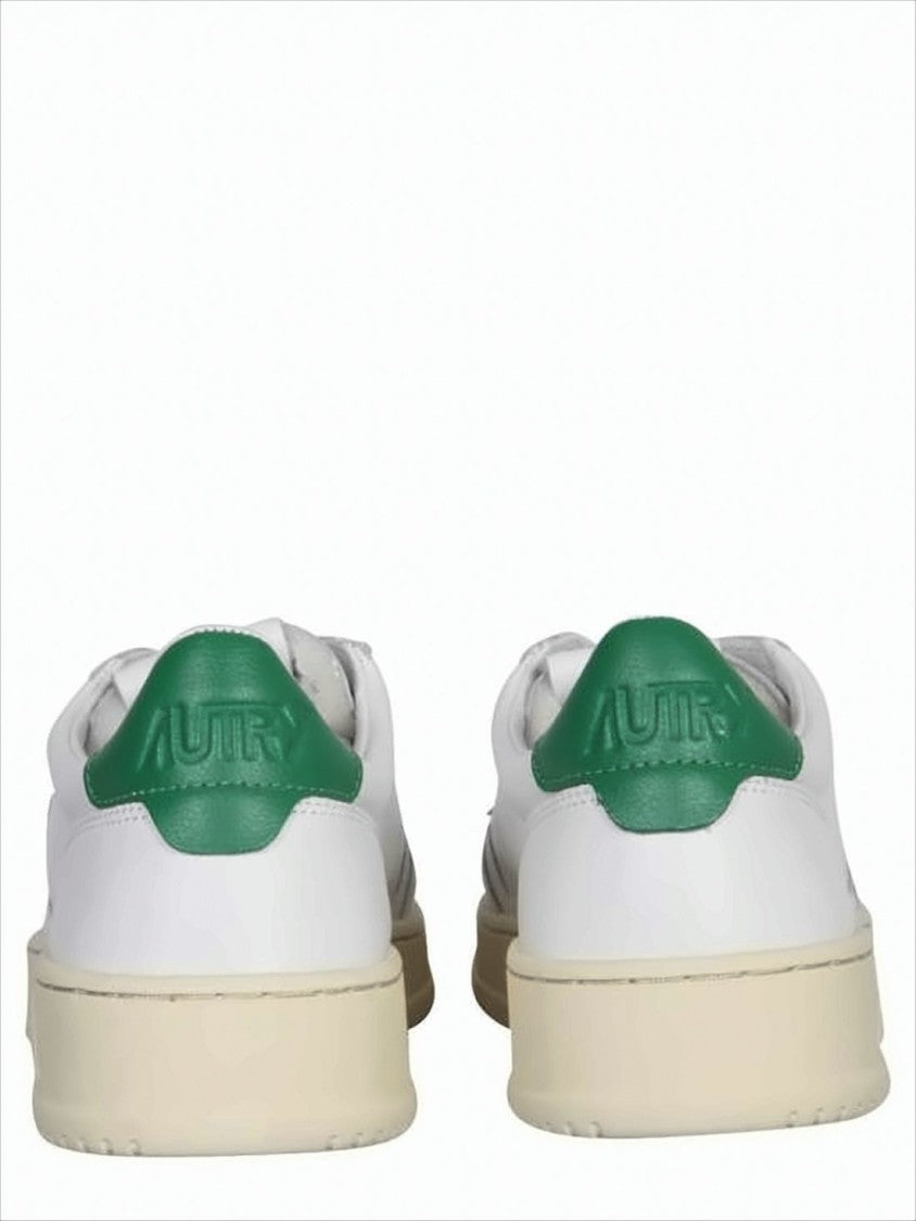 Clean White Leather Low-Top Sneakers with Perforated Detail