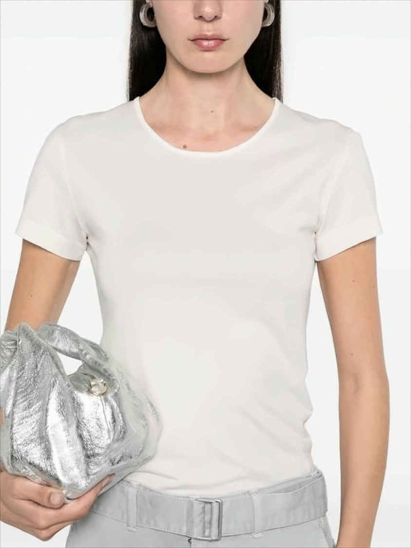 Fitted White Cotton Short-Sleeve T-Shirt