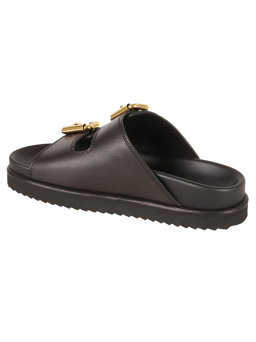 Slide Sandals With Buckle Accents