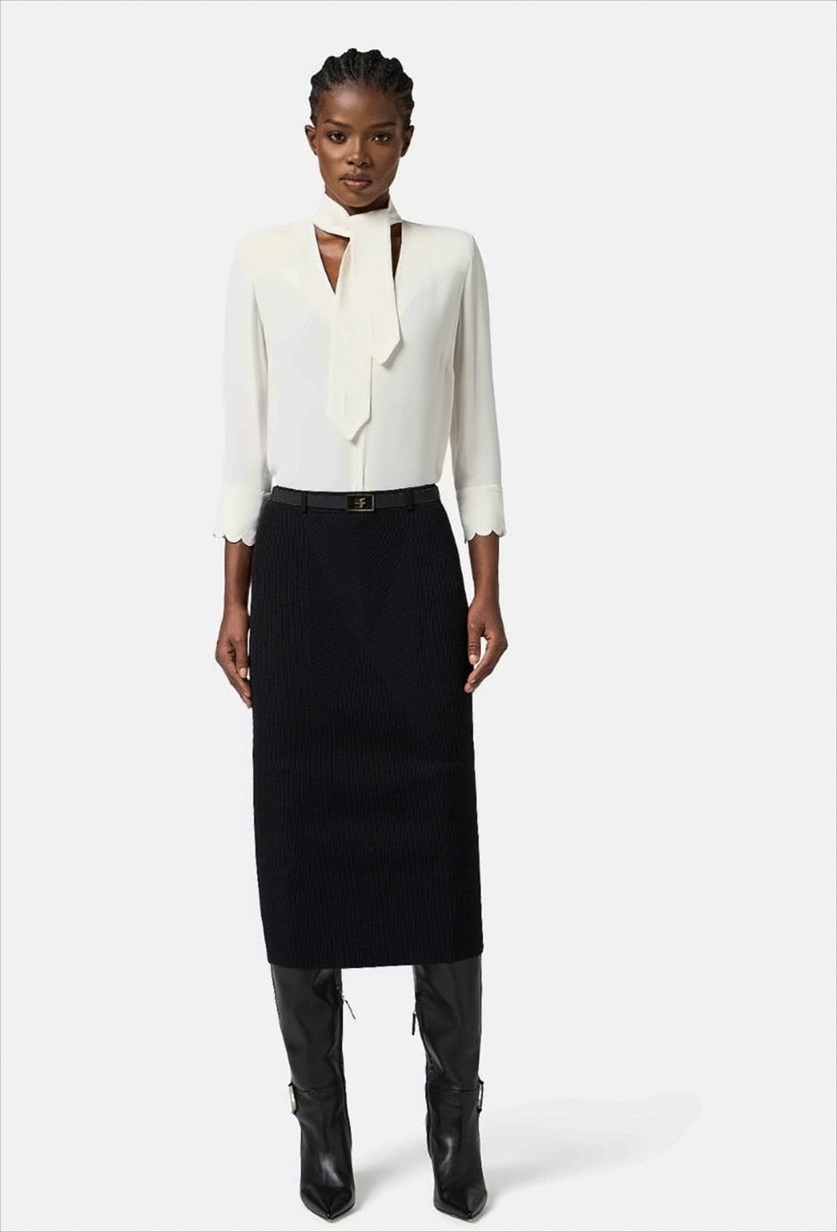 Georgette Shirt With Embroidered Sash