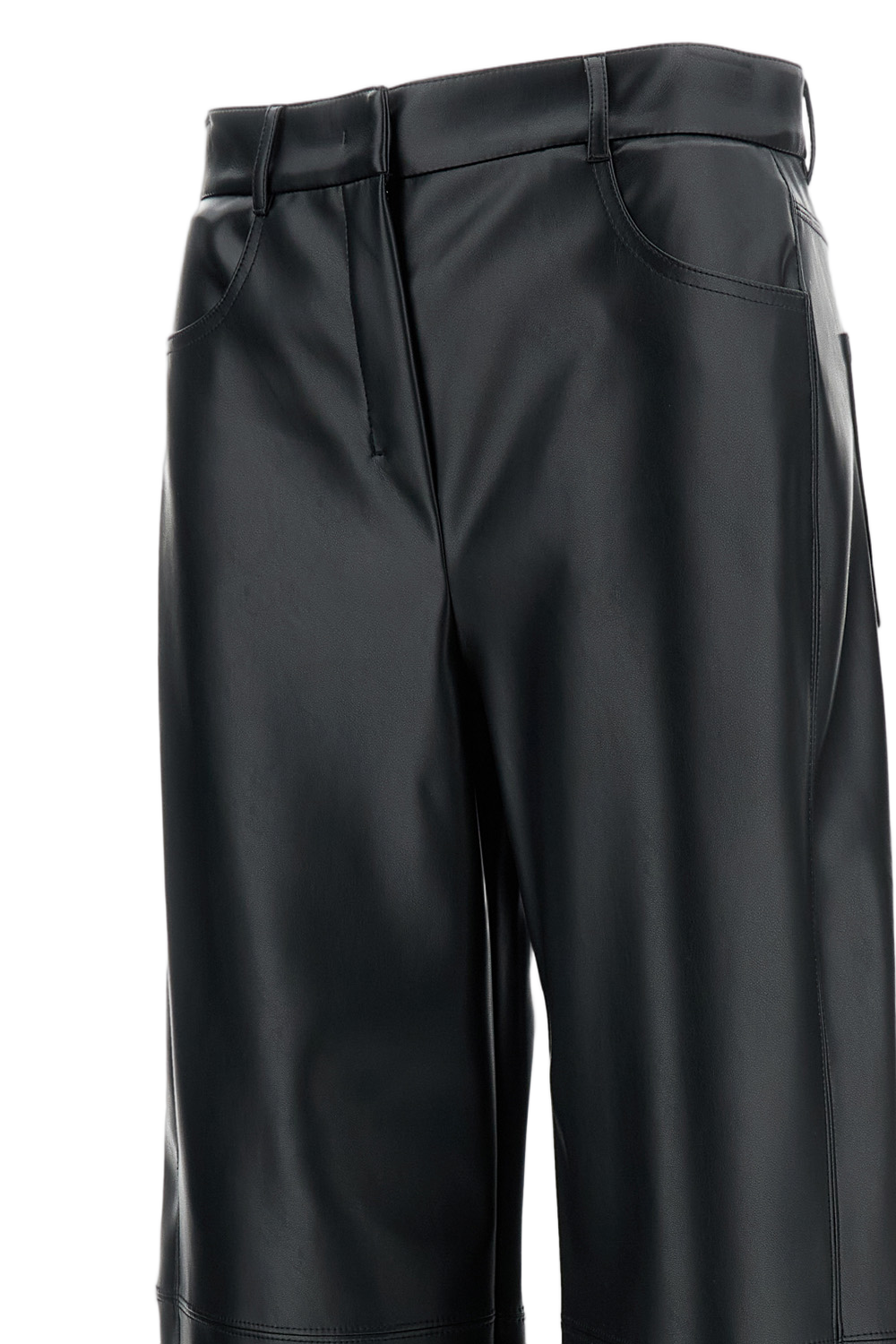 Black Faux Leather Trousers