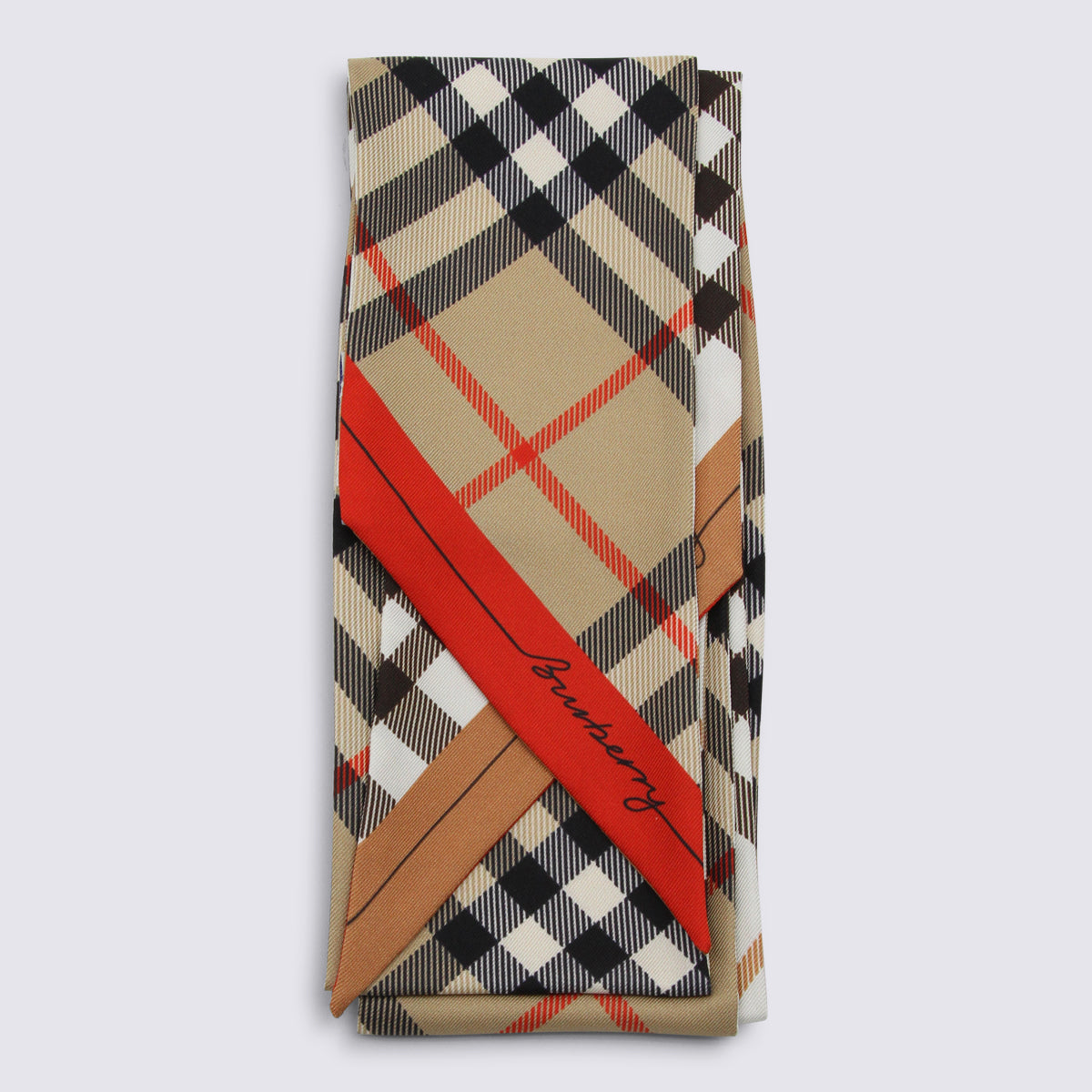 Silk Scarf with Classic Check Motif