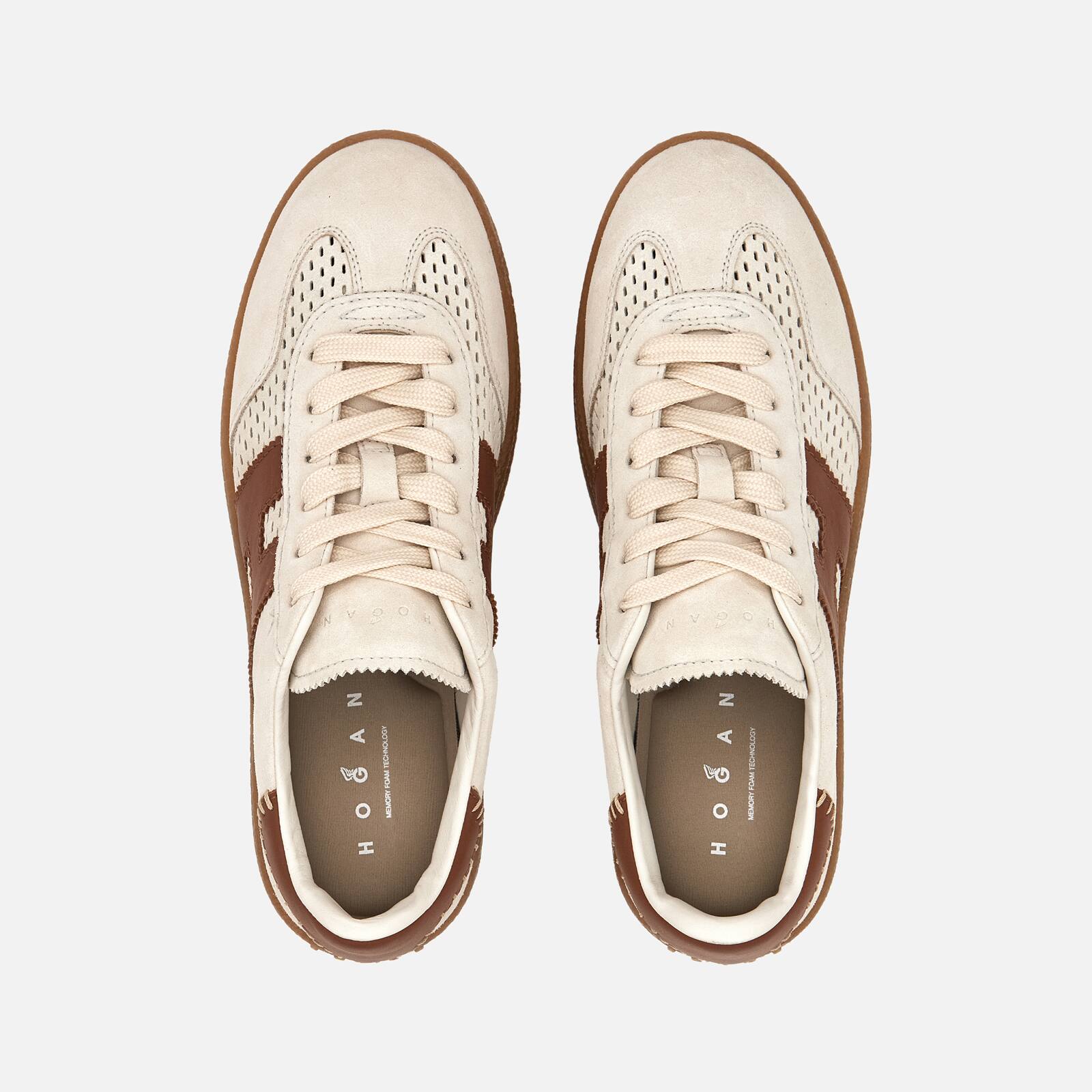 Beige Brown Cool H698 Allacciato H Perforated Sneakers