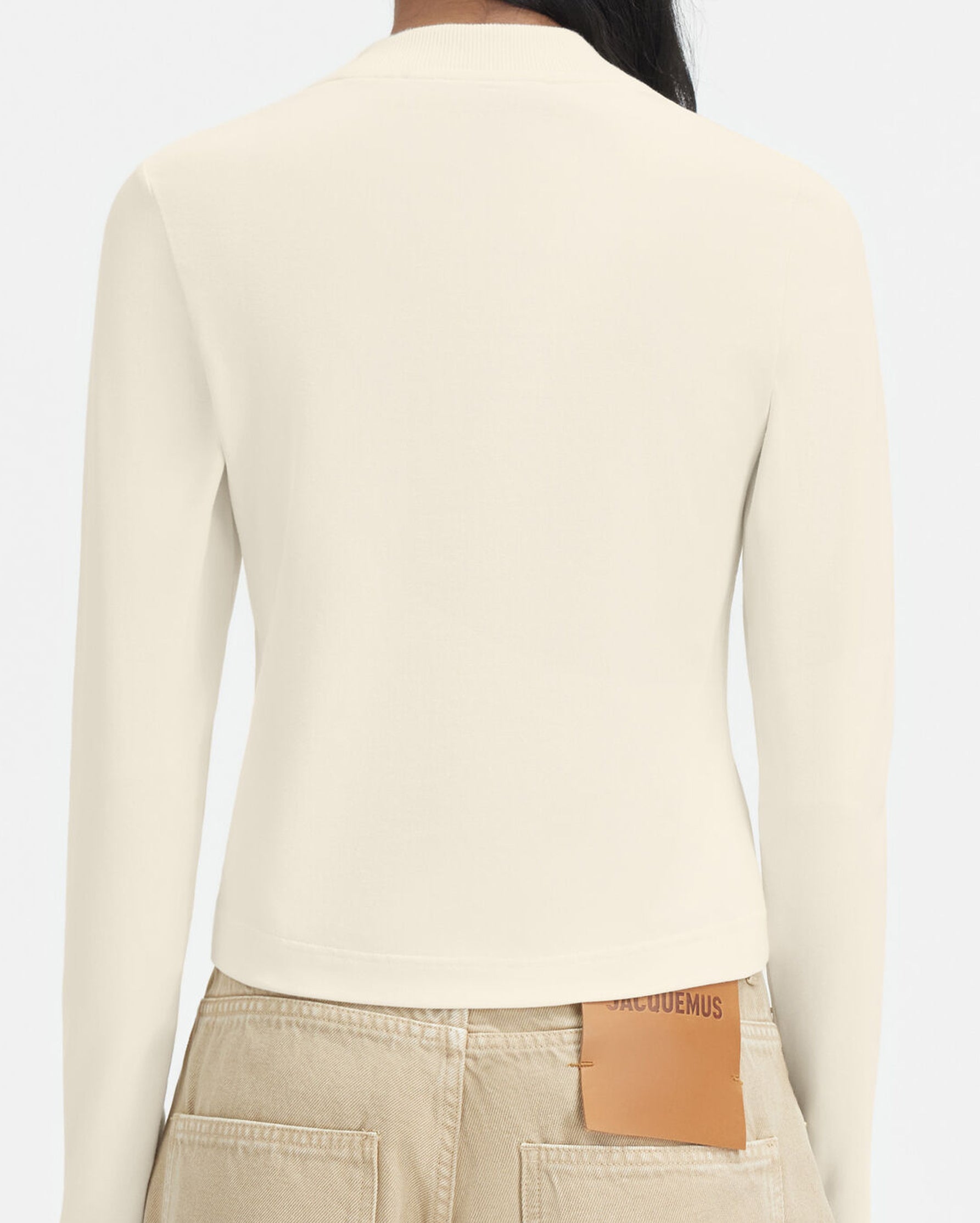 Cropped Long-Sleeved Sweatshirt with Centered Logo