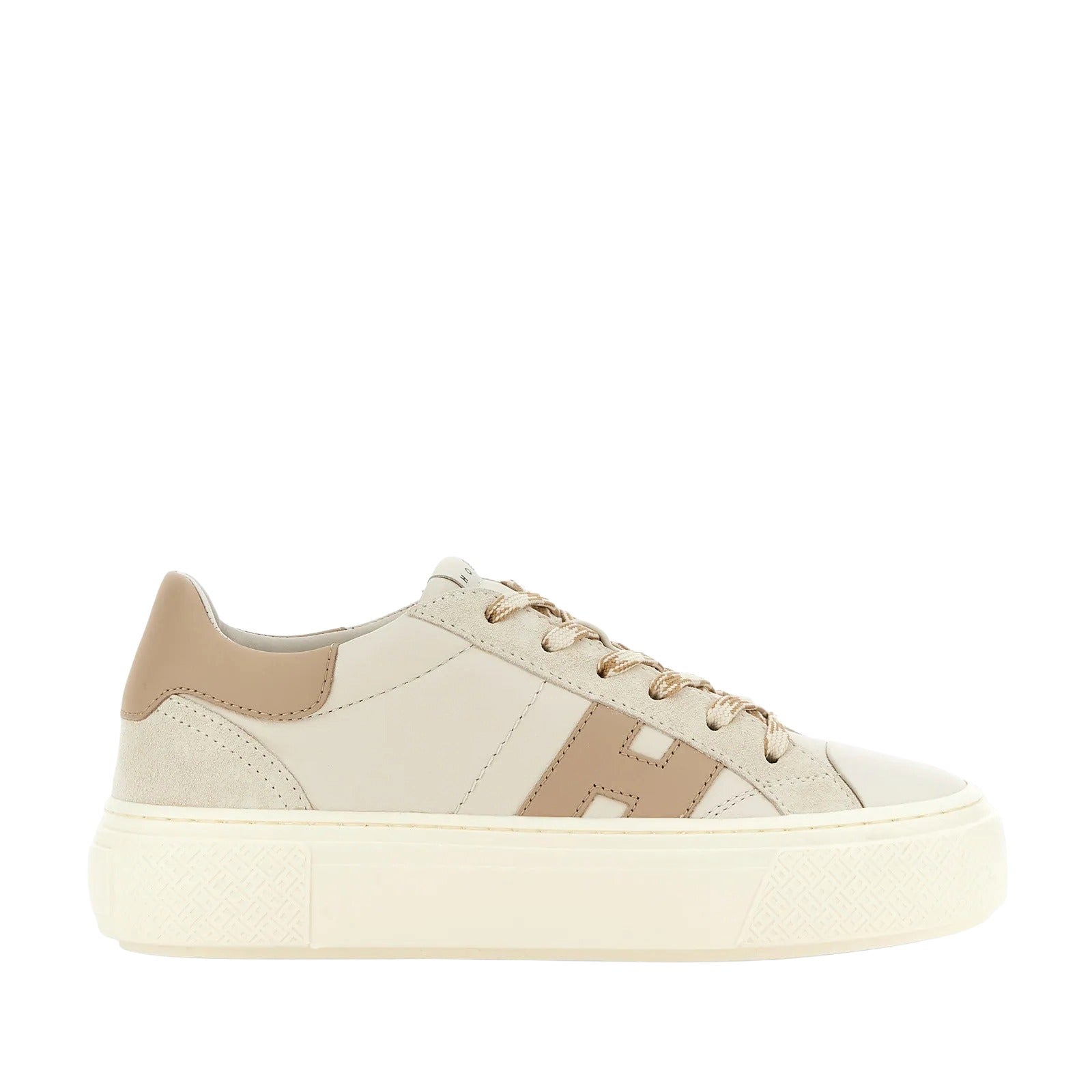 Ivory Taupe H705 Allacciato H Leather Lace-Up