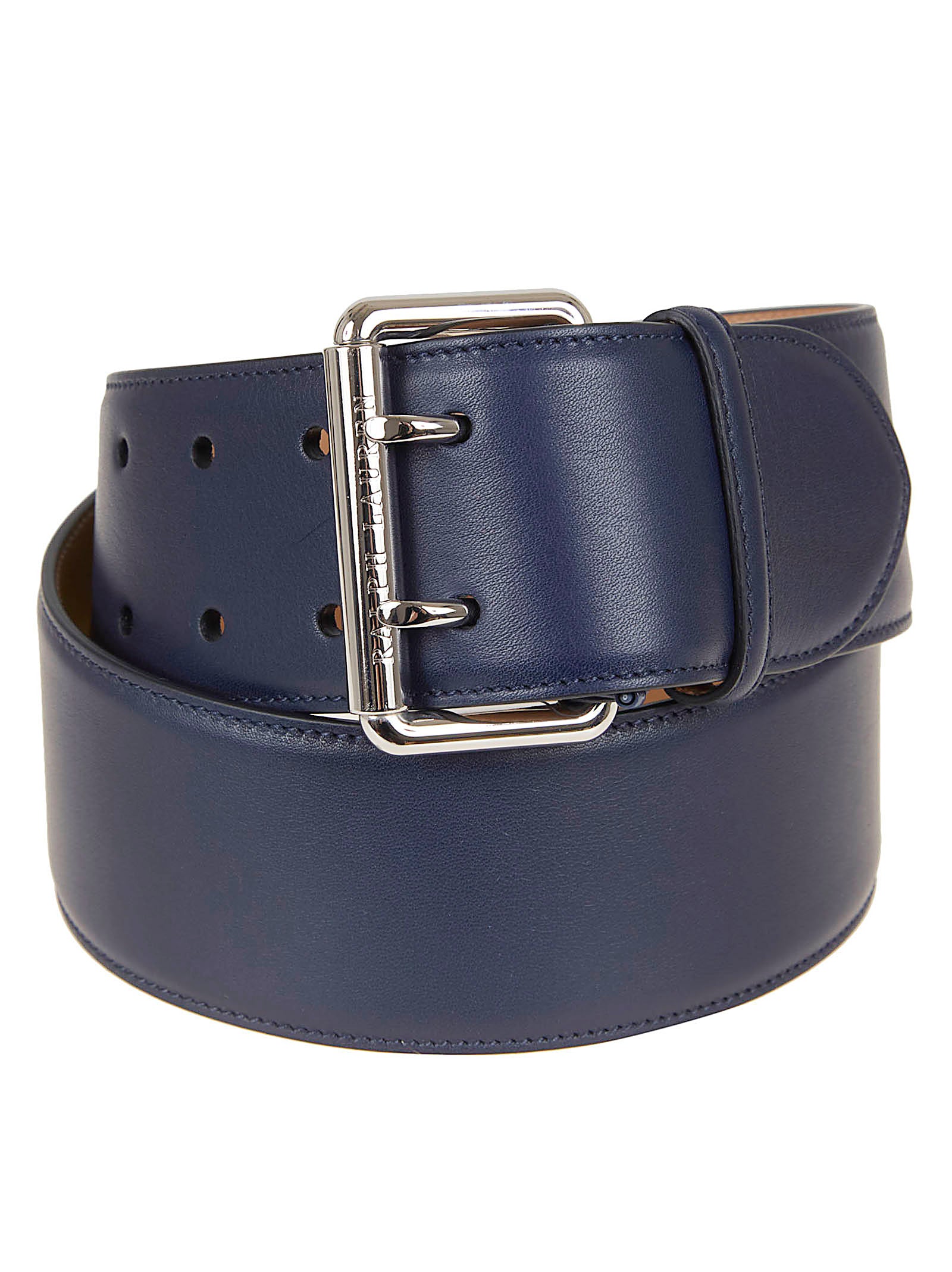Dual-Prong Blue Leather Belt