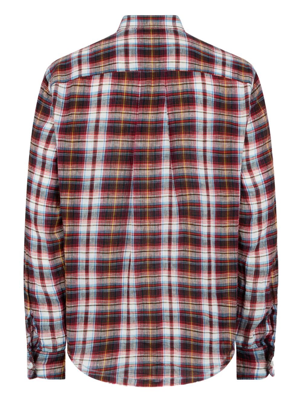 Red Multicolour Plaid Button-Up Shirt