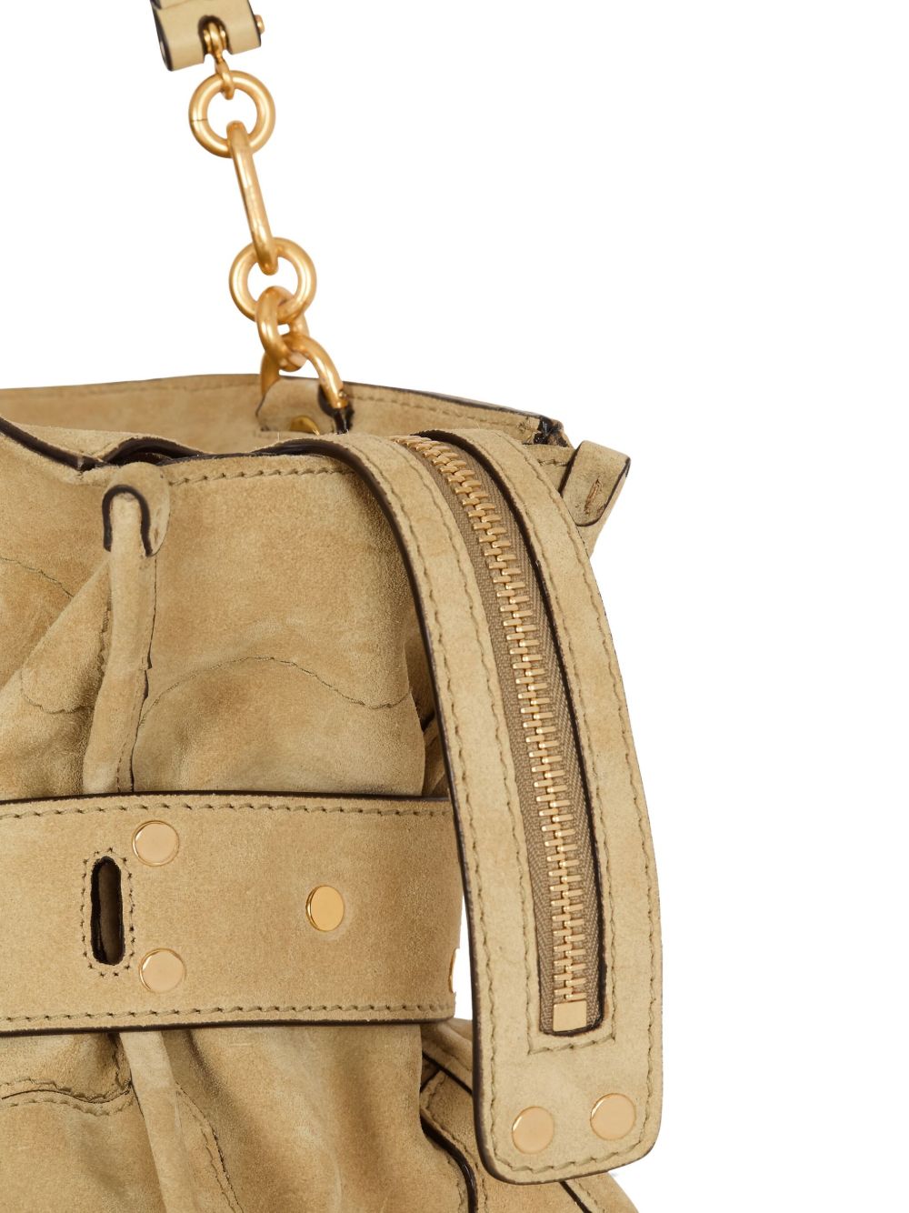 Beige Handbag With Buckle Detail
