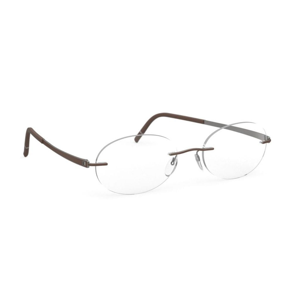 5529/Ga Rimless Oval Eyeglasses With Titanium Temples