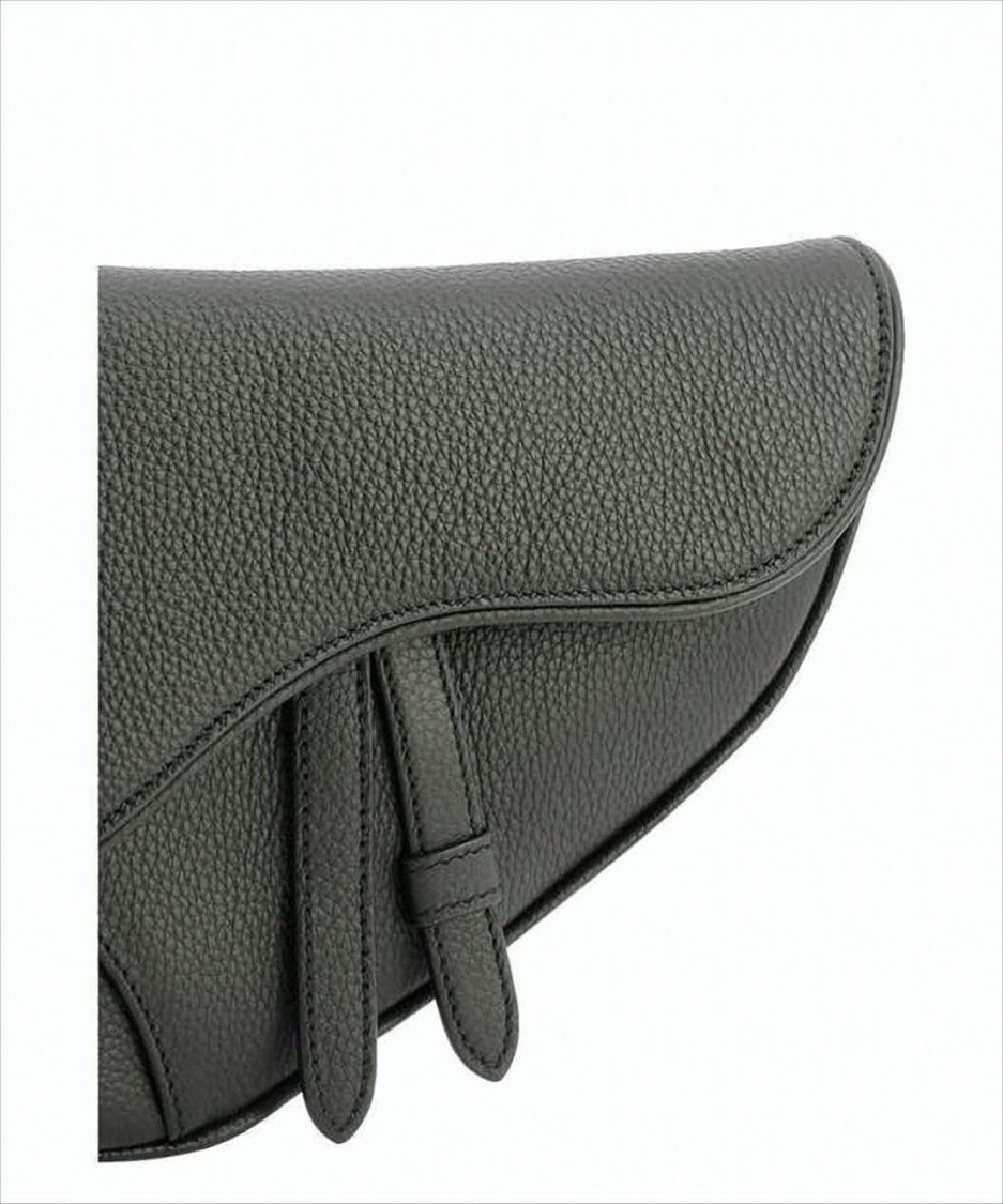 Saddle-Shaped Belt Bag in Textured Cowhide Leather