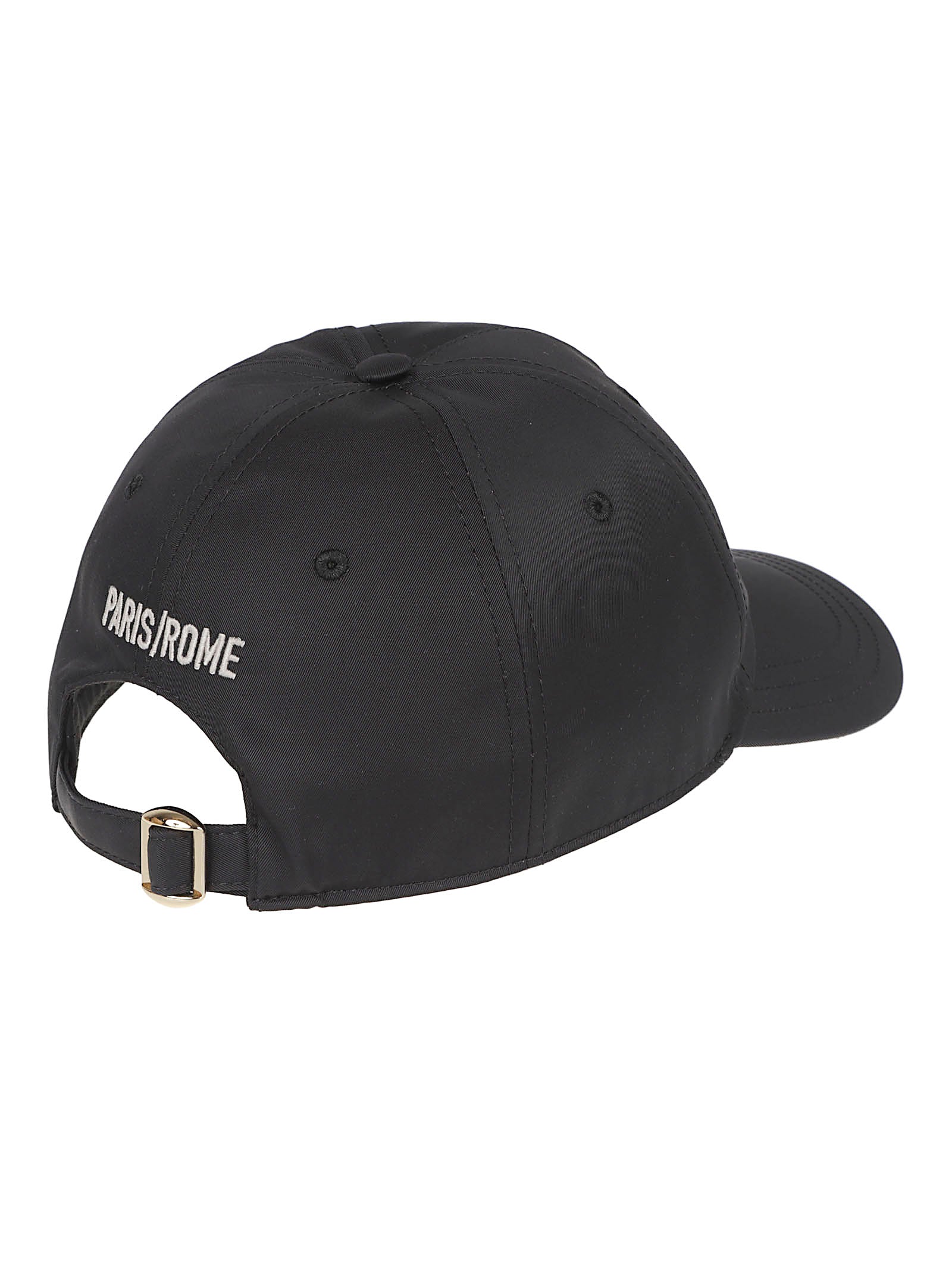 Black Cap with Front and Rear Embroidery