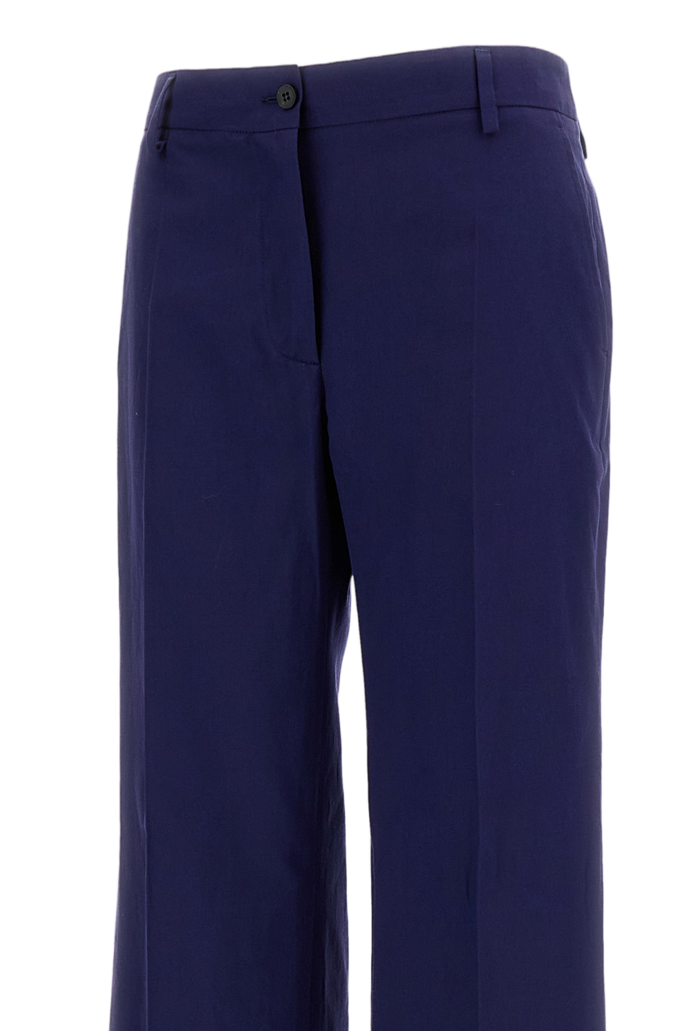 Cotton Wide-Leg Trousers with Tailored Fit
