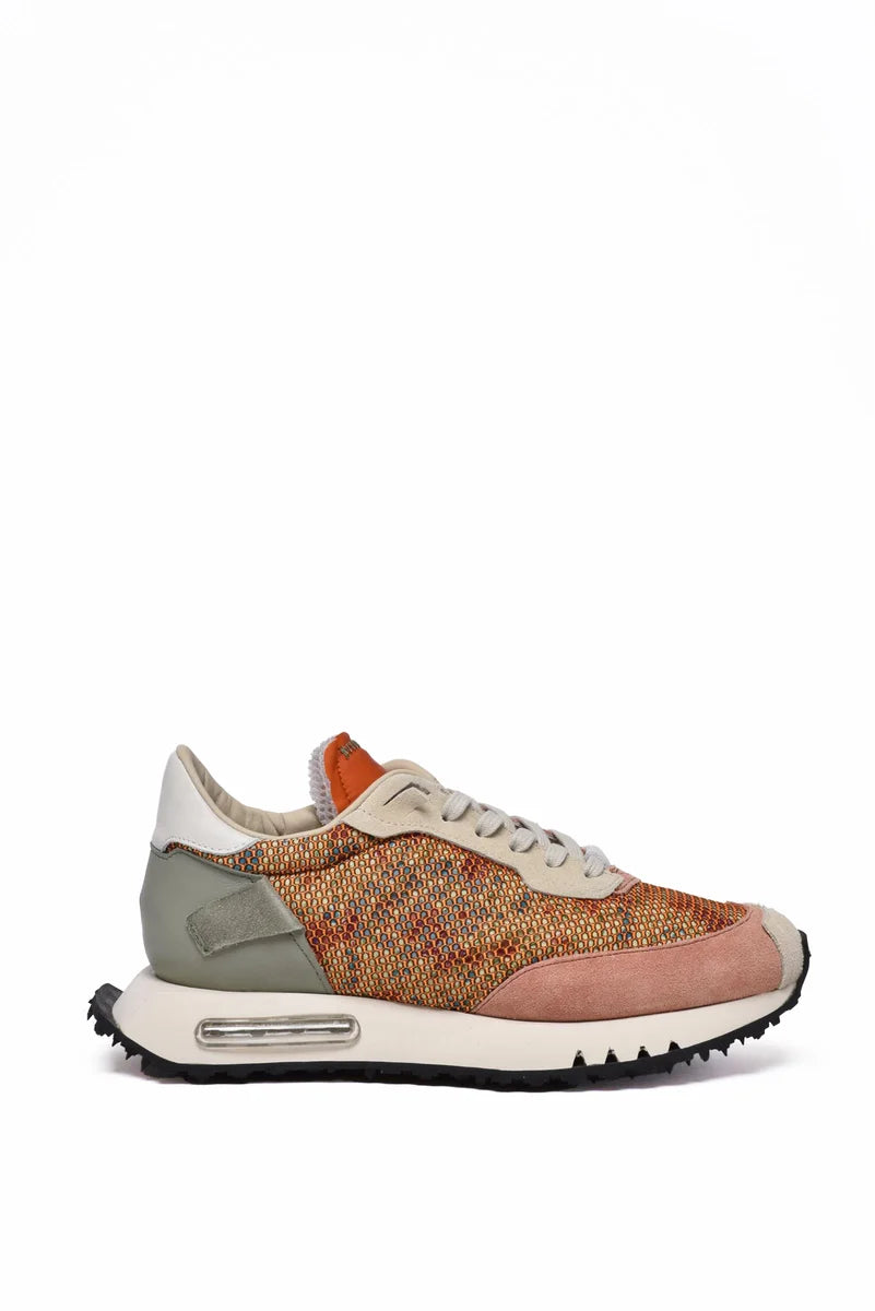 Leather/Polyester Sneakers - Orange