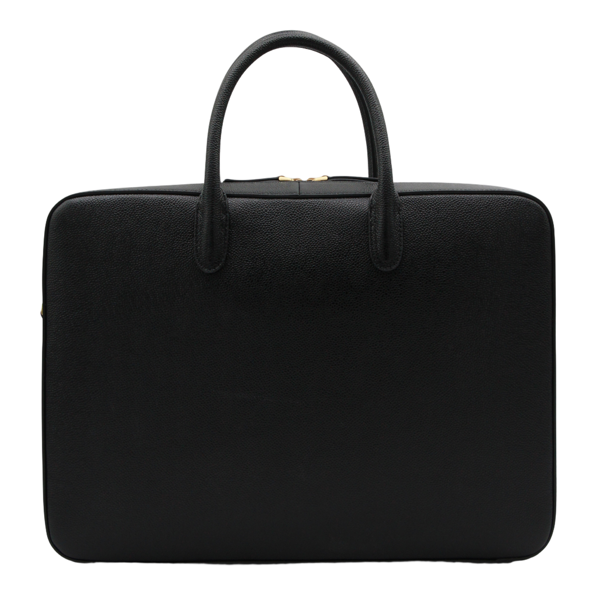 Structured Black Briefcase-Style Bag with Textured Surface