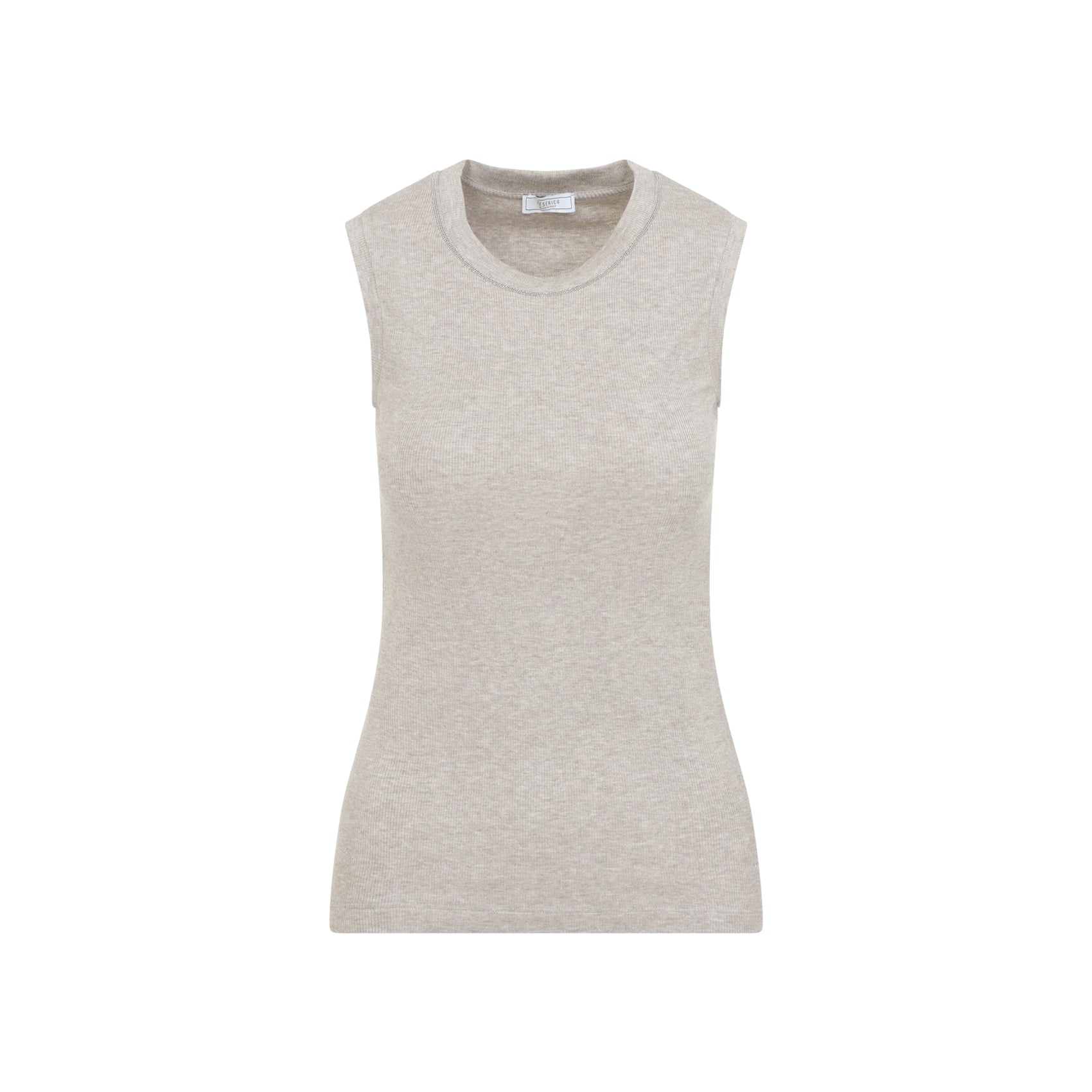 Ribbed Viscose Blend Sleeveless Top