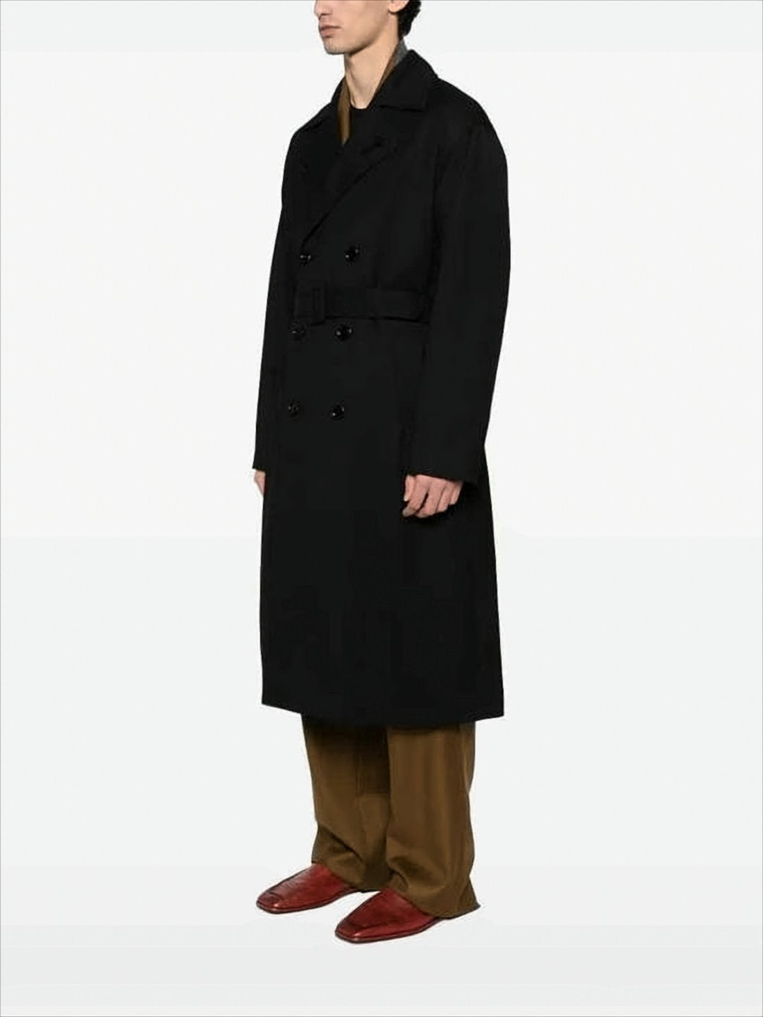 Double-Breasted Wool Coat With Tailored Silhouette