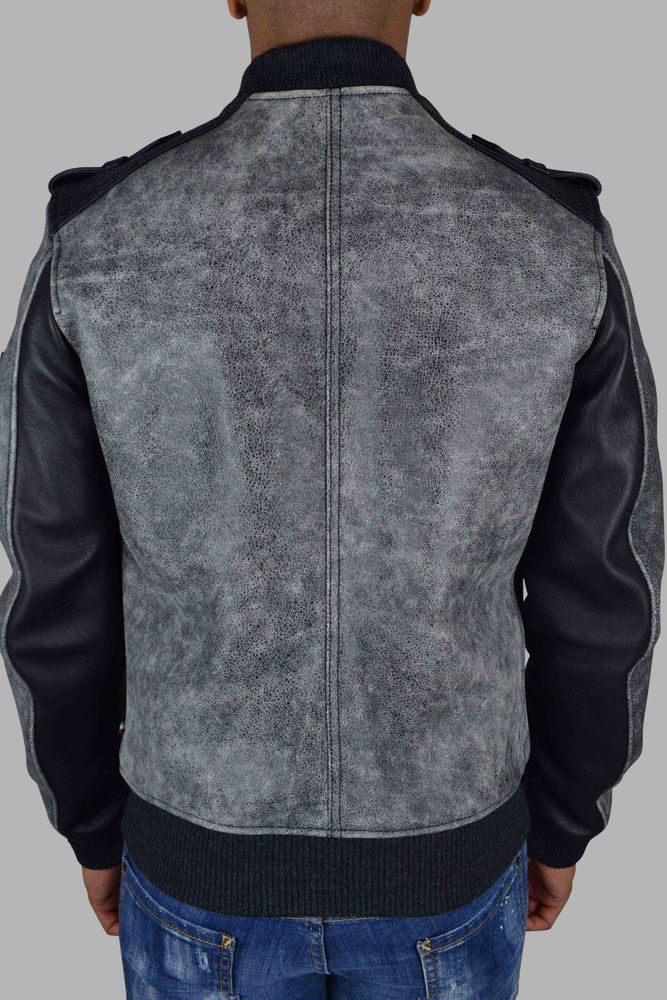 Aged Gray Leather Jacket
