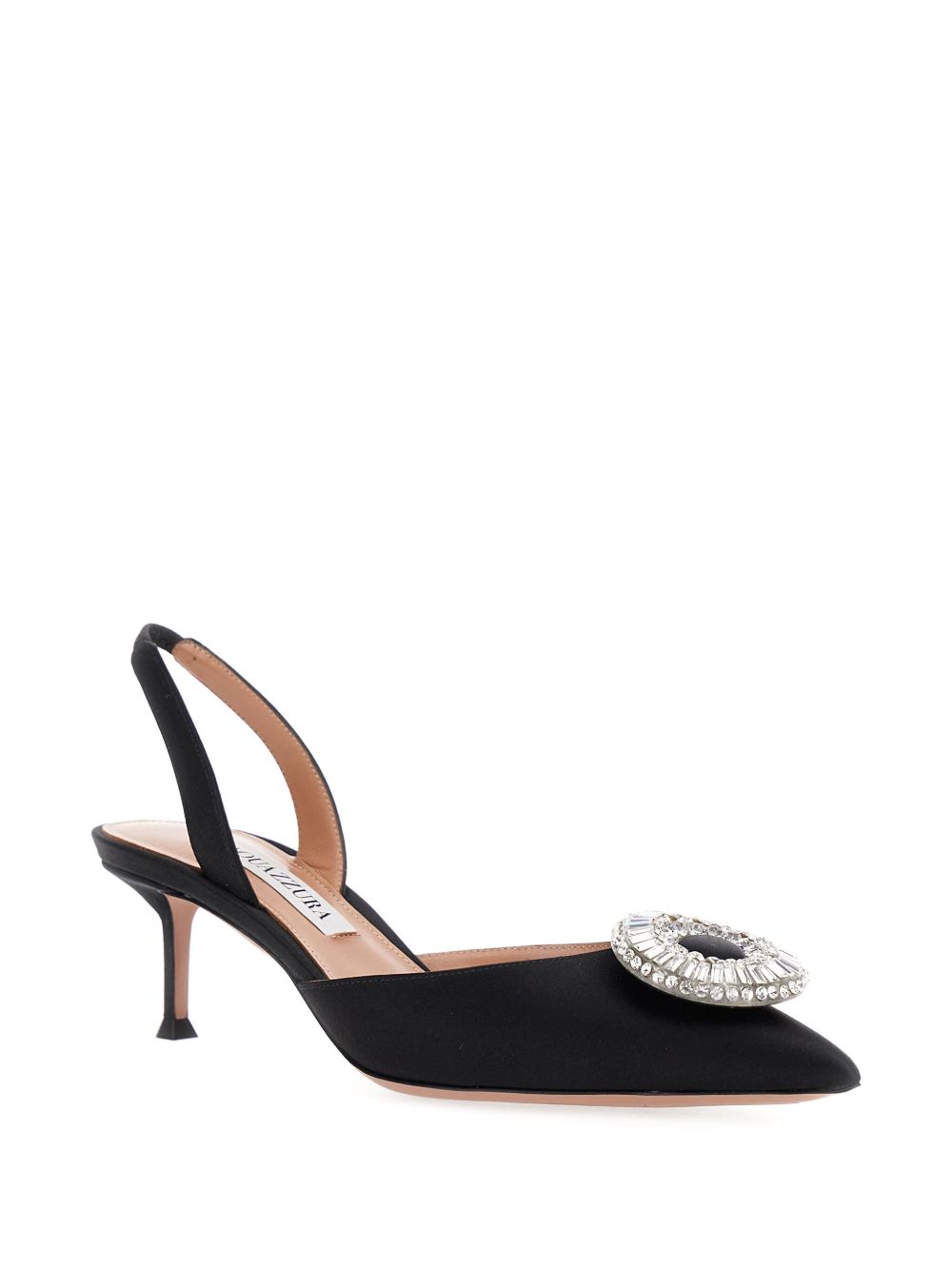 Pointed-Toe Pumps with Crystal Embellishment
