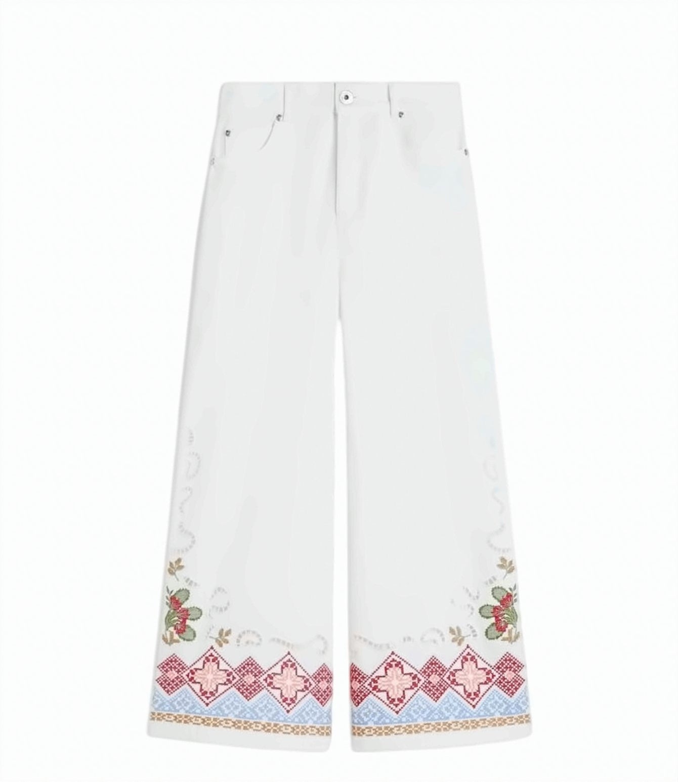 Pure Cotton Bull Wide Leg Trousers
