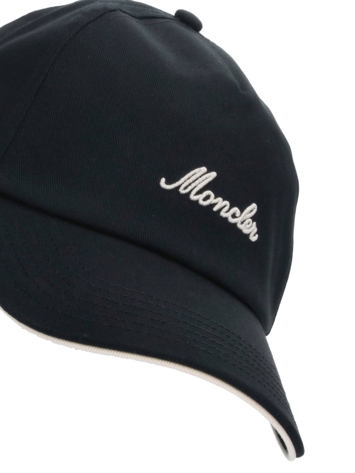 Black Curved Visor Cotton Baseball Cap
