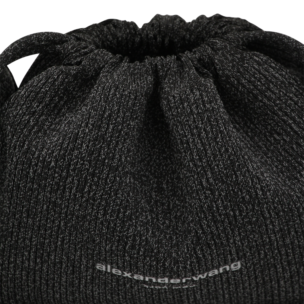 Textured Black Handbag with Rounded Handle