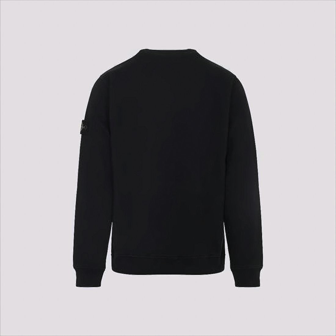 Black Long Sleeve Crewneck Sweatshirt with Patch Logo