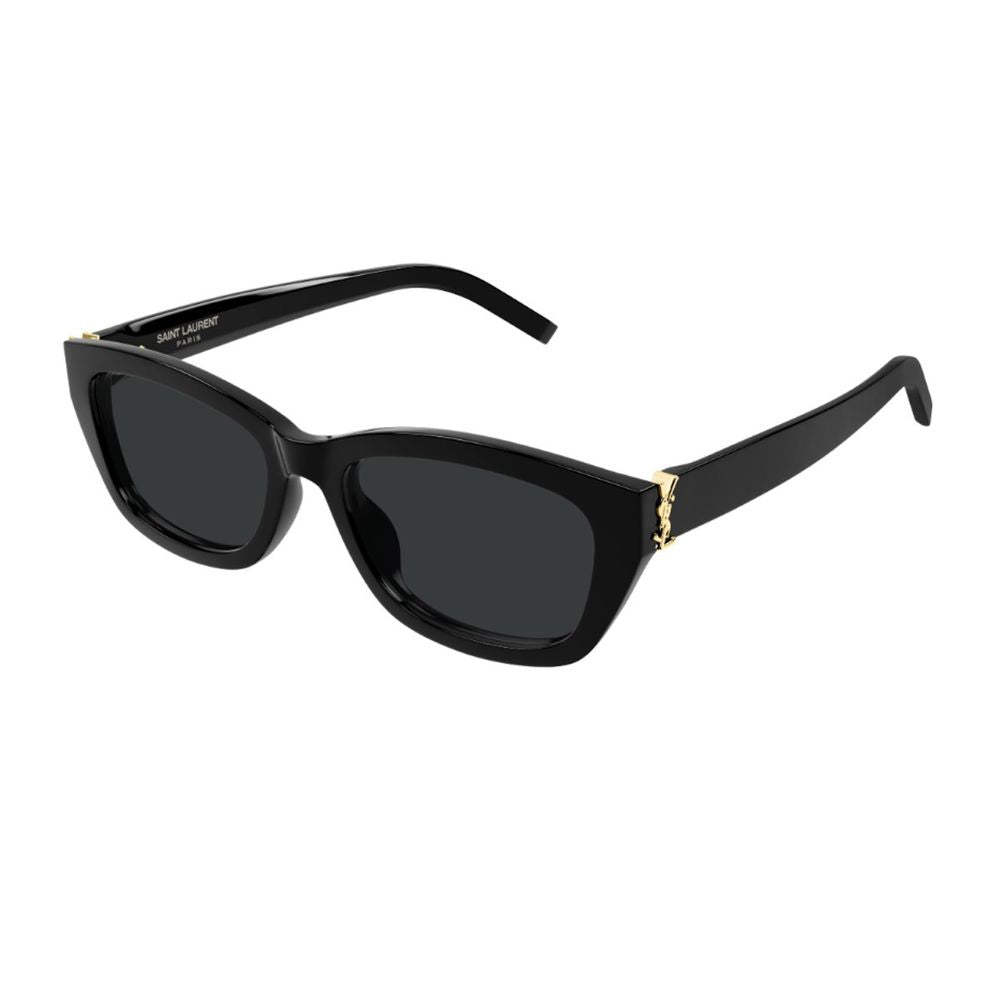 Sl M153 Linea Monogram Glossy Black Cat-Eye Rectangular Sunglasses