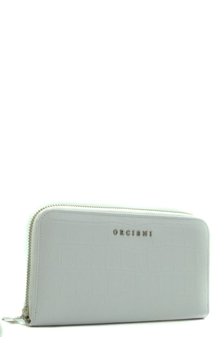 Embossed Crocodile Pattern Wallet With Zip-Around Closure